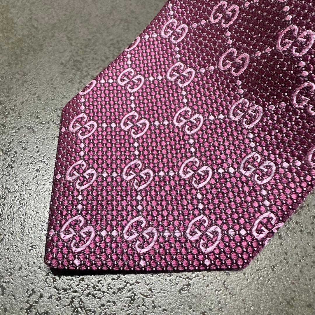 【極美品】GUCCHI ネクタイ パープル 408865
