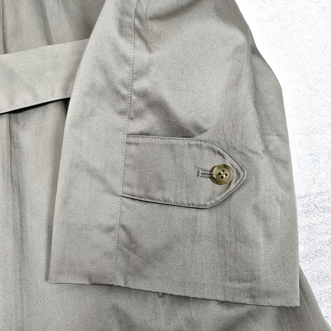 バーバリー ステンカラーコート ノバチェック ロングコート カーキ ベルト XL