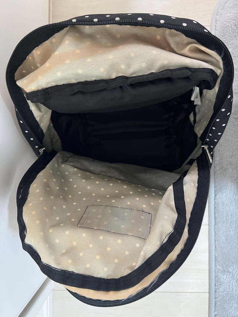 週末値下げ【レア】JANSPORT（ジャンスポーツ）／リュックサック　黒×ドット