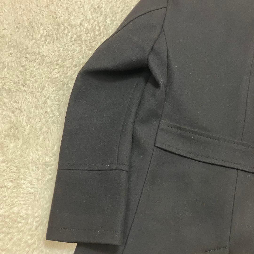 美品✨ラブレス メルトン ウール ステンカラーコート 裏地総柄 ブラック