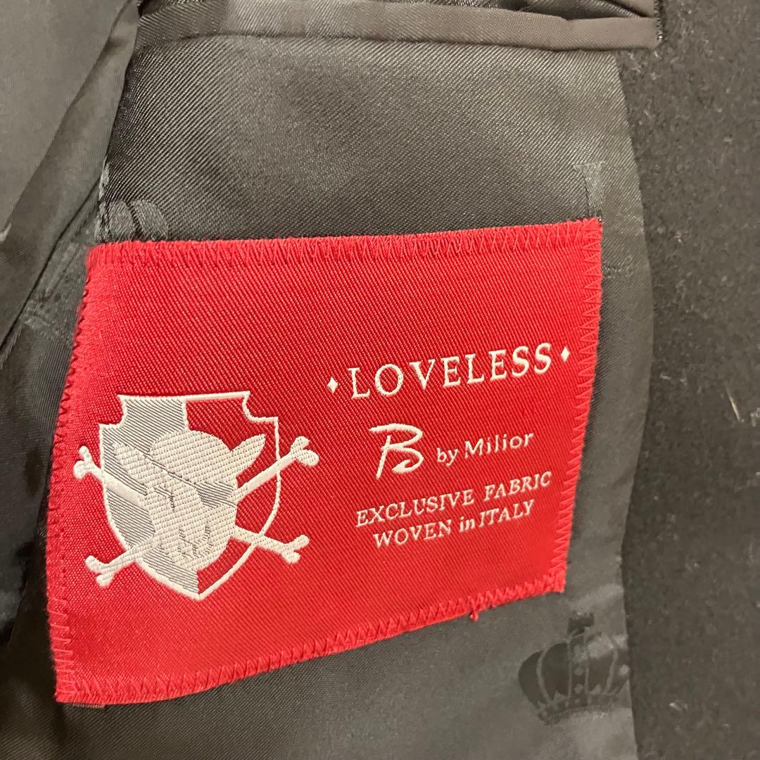 美品✨ラブレス メルトン ウール ステンカラーコート 裏地総柄 ブラック