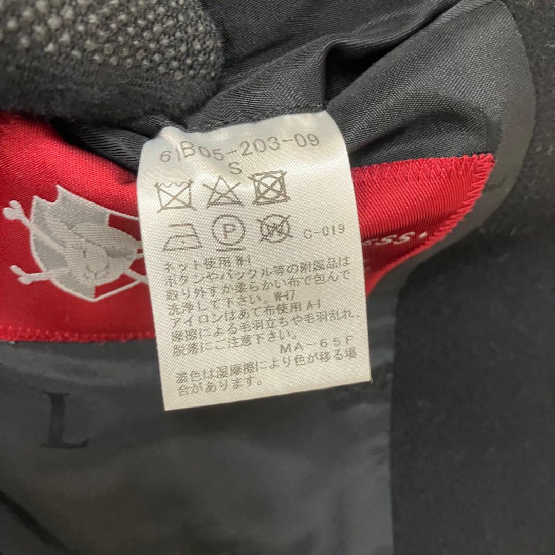 美品✨ラブレス メルトン ウール ステンカラーコート 裏地総柄 ブラック