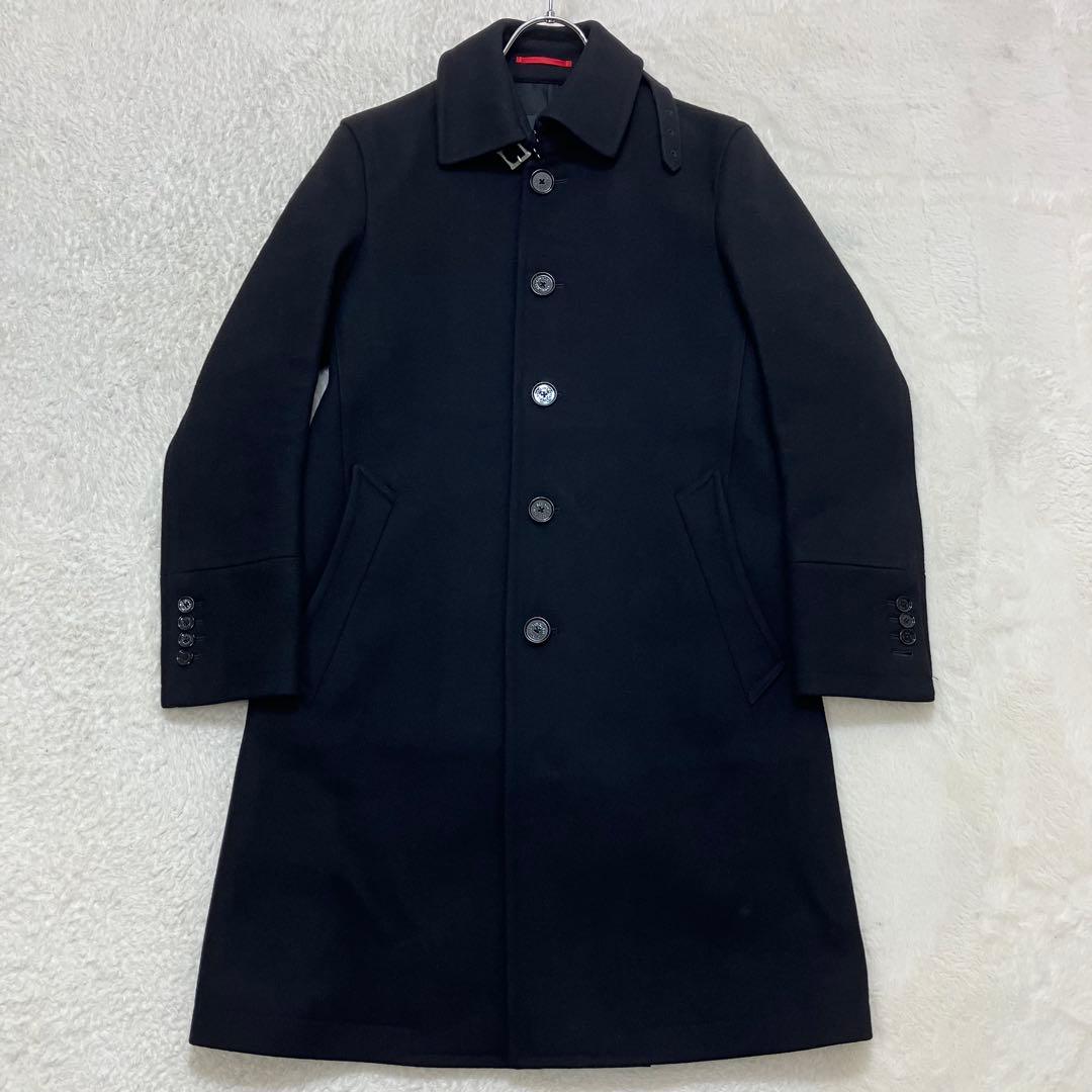 美品✨ラブレス メルトン ウール ステンカラーコート 裏地総柄 ブラック