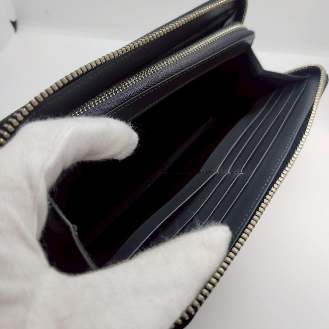 極美品 ポールスミス Paul Smith メンズ 長財布 黒 ラウンドジップ