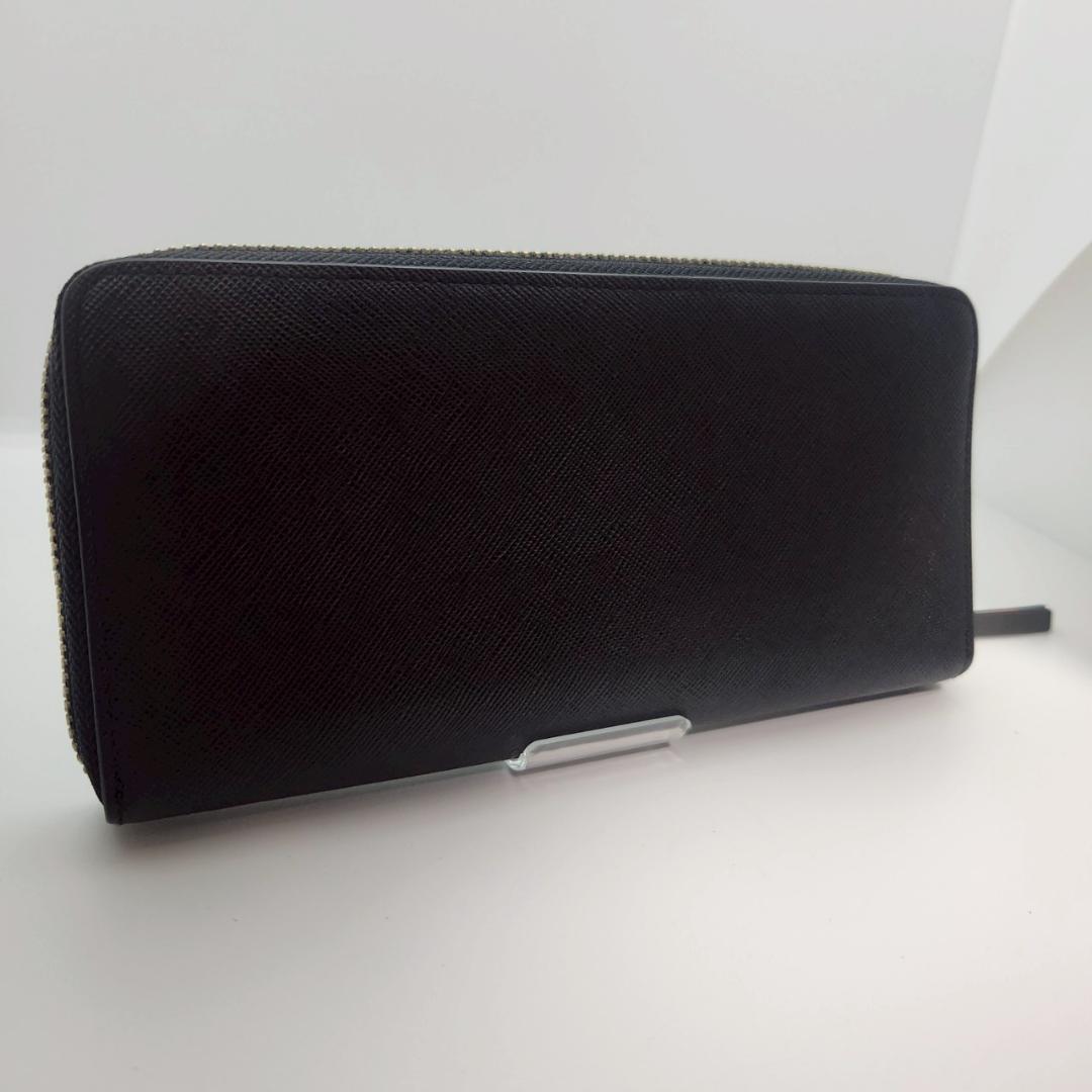 極美品 ポールスミス Paul Smith メンズ 長財布 黒 ラウンドジップ