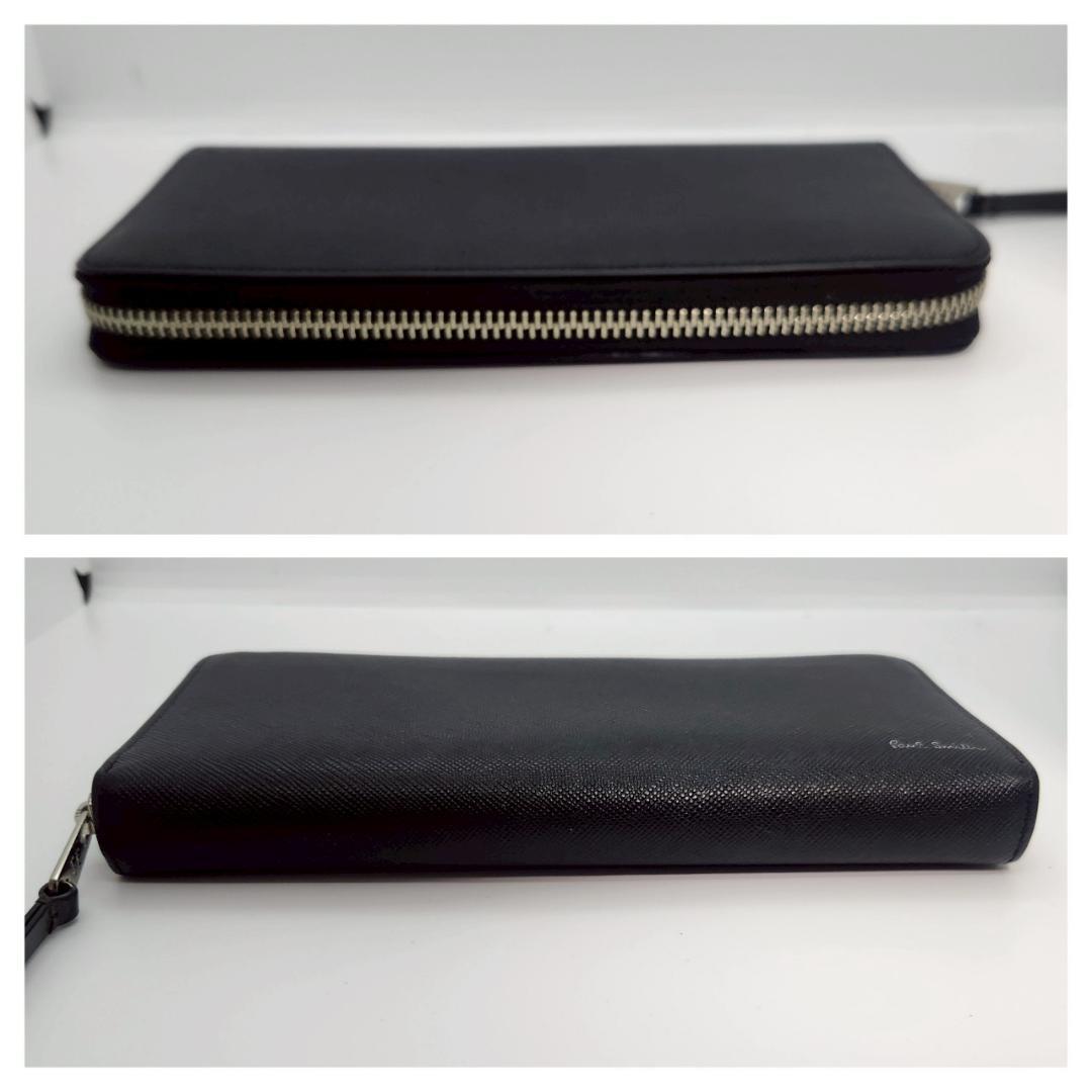 極美品 ポールスミス Paul Smith メンズ 長財布 黒 ラウンドジップ