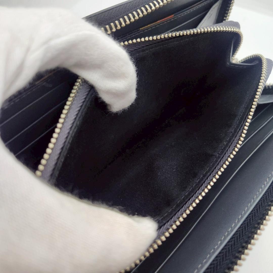 極美品 ポールスミス Paul Smith メンズ 長財布 黒 ラウンドジップ