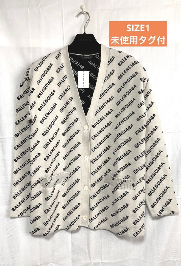 新品タグ付き◆BALENCIAGA ロゴニットカーディガン 未使用オーバーサイズ