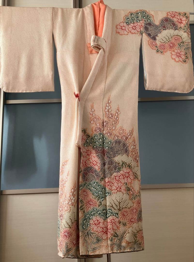 あかわか様 藤娘きぬたや　総絞り　正絹　着物　正絹長襦袢