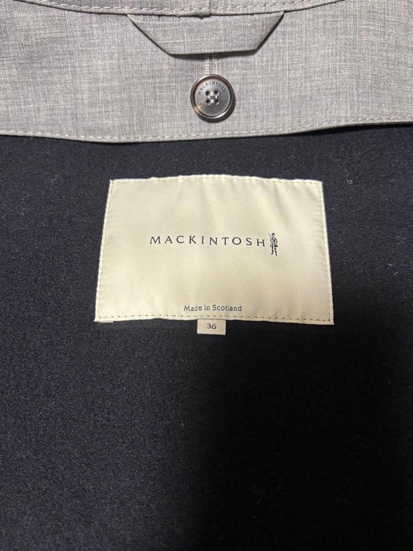 MACKINTOSH ゴム引きフーデッドコート size36(S) ライトグレー