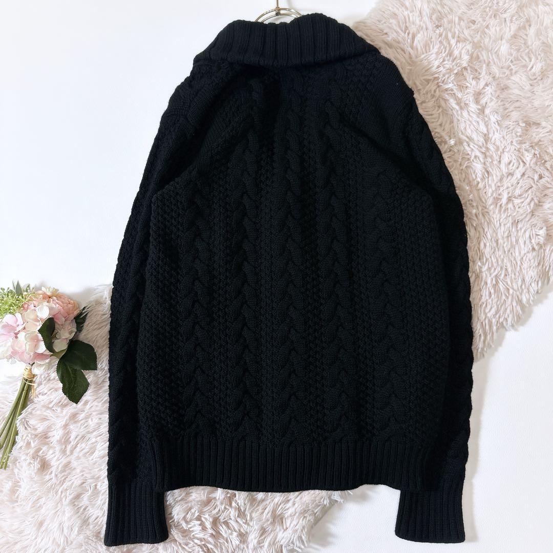 極美品ꕥトゥモローランド ショールカラー ケーブルニット カーディガン L
