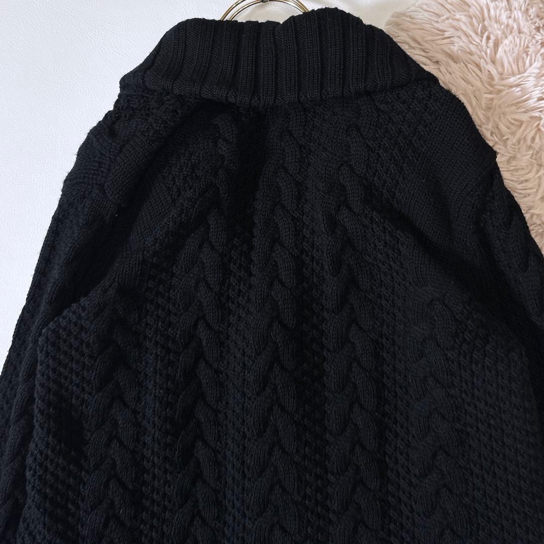 極美品ꕥトゥモローランド ショールカラー ケーブルニット カーディガン L