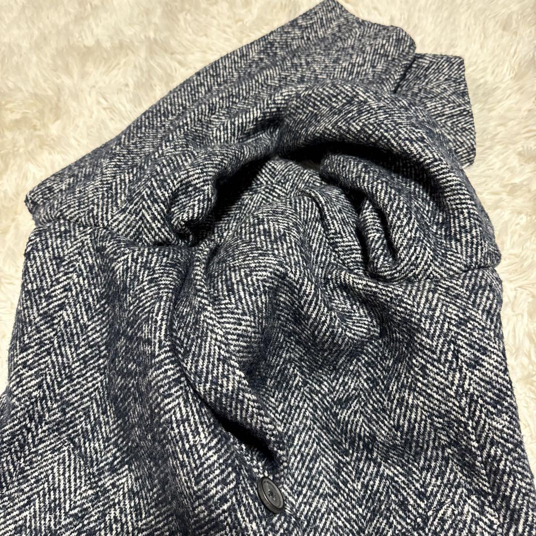 極美品✨ エディフィス ネップヘリンボーンチェスターコート ルドーム製 大きめ