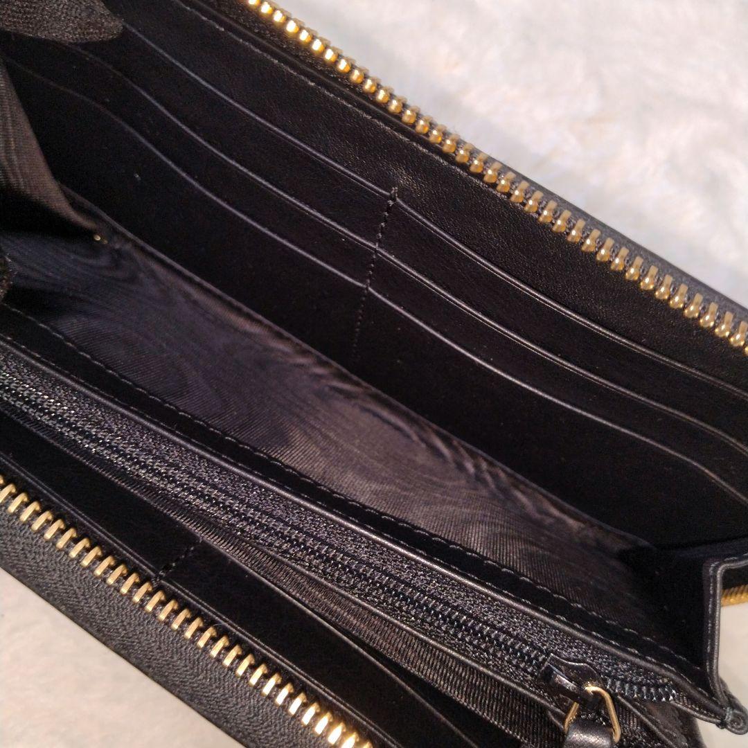 【新品未使用】GUCCI グッチブラックレザー GG長財布 男女兼用ゴールド金具