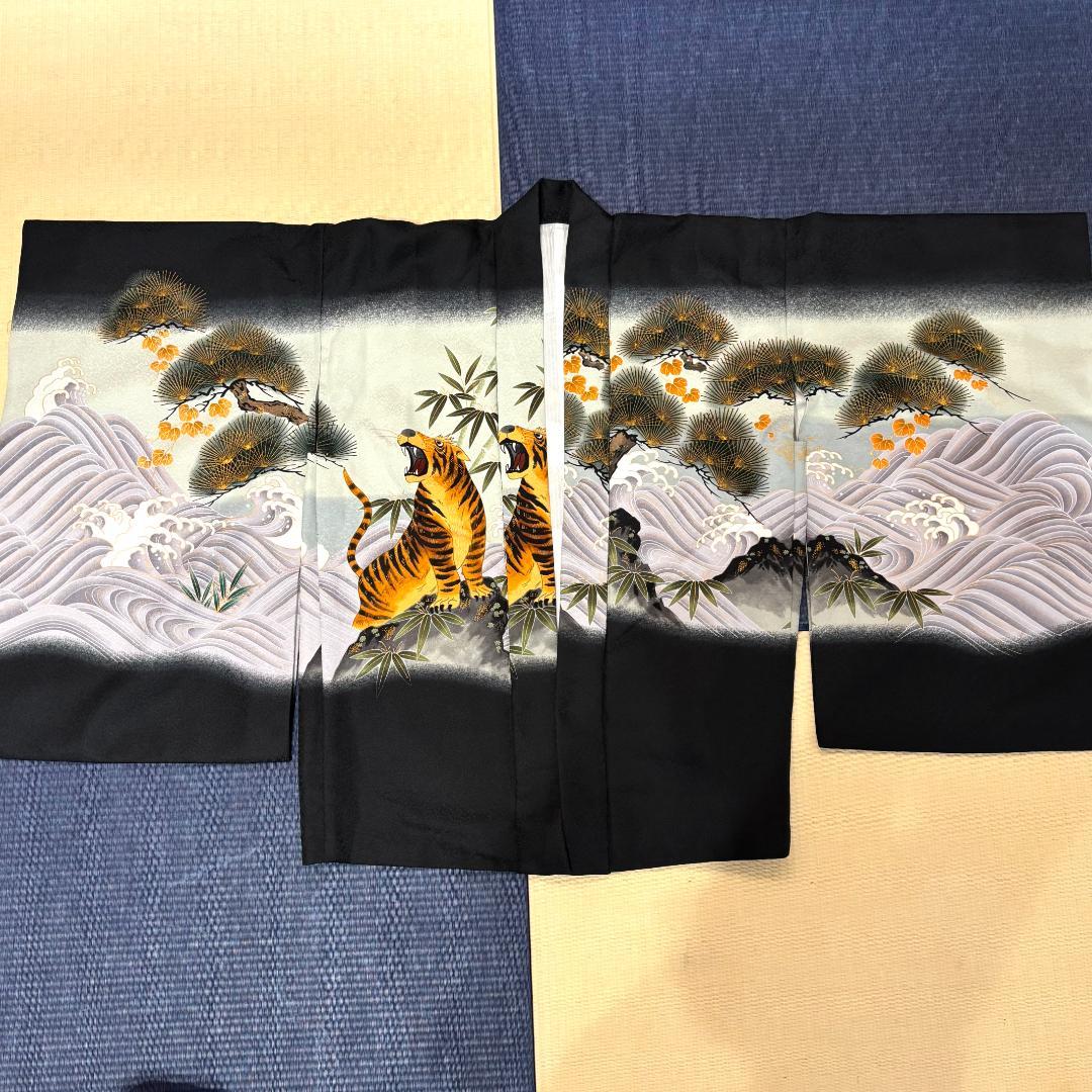 【一式フルセット】七五三　男の子　５歳　袴 虎刺繍　羽織　７５３　お宮参り
