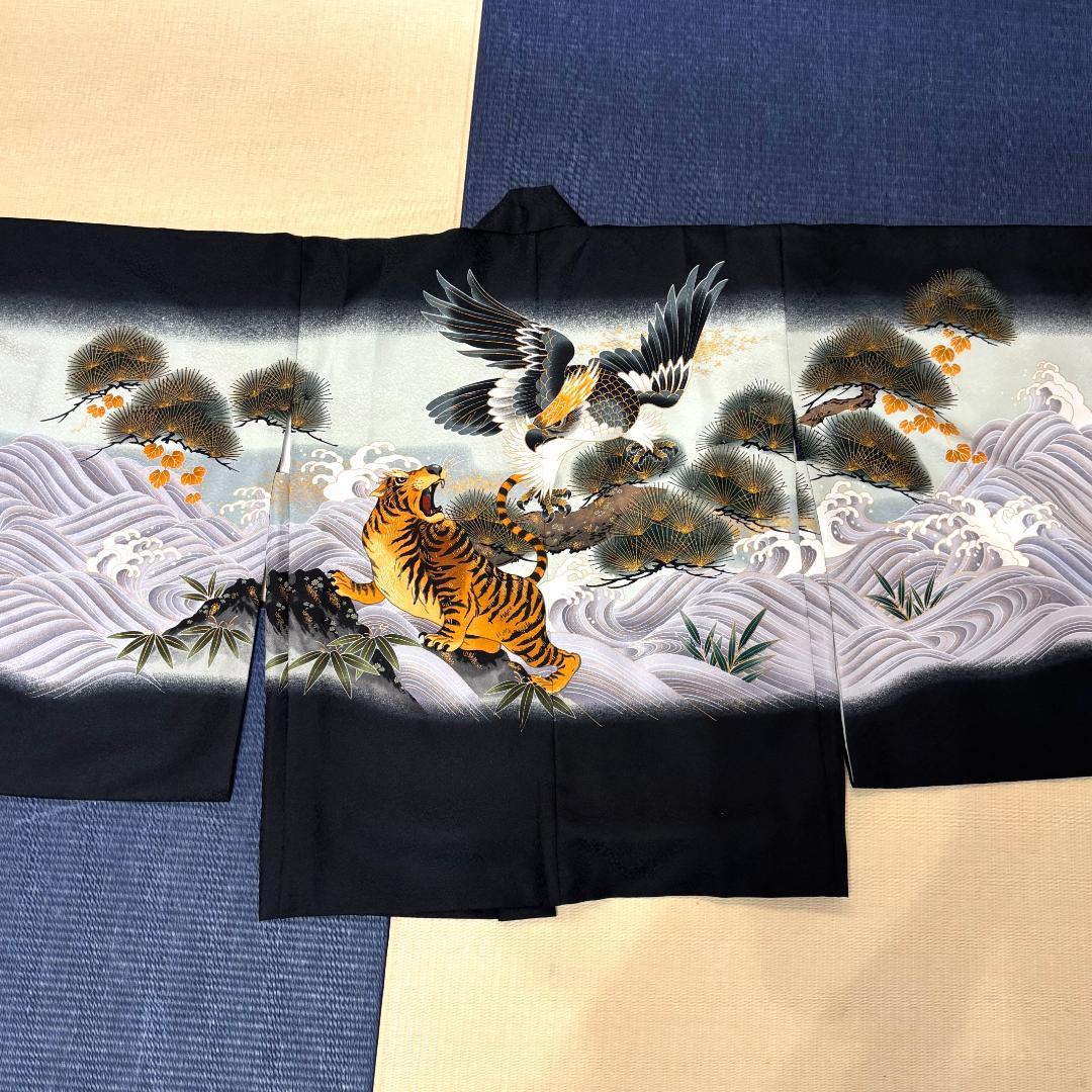 【一式フルセット】七五三　男の子　５歳　袴 虎刺繍　羽織　７５３　お宮参り