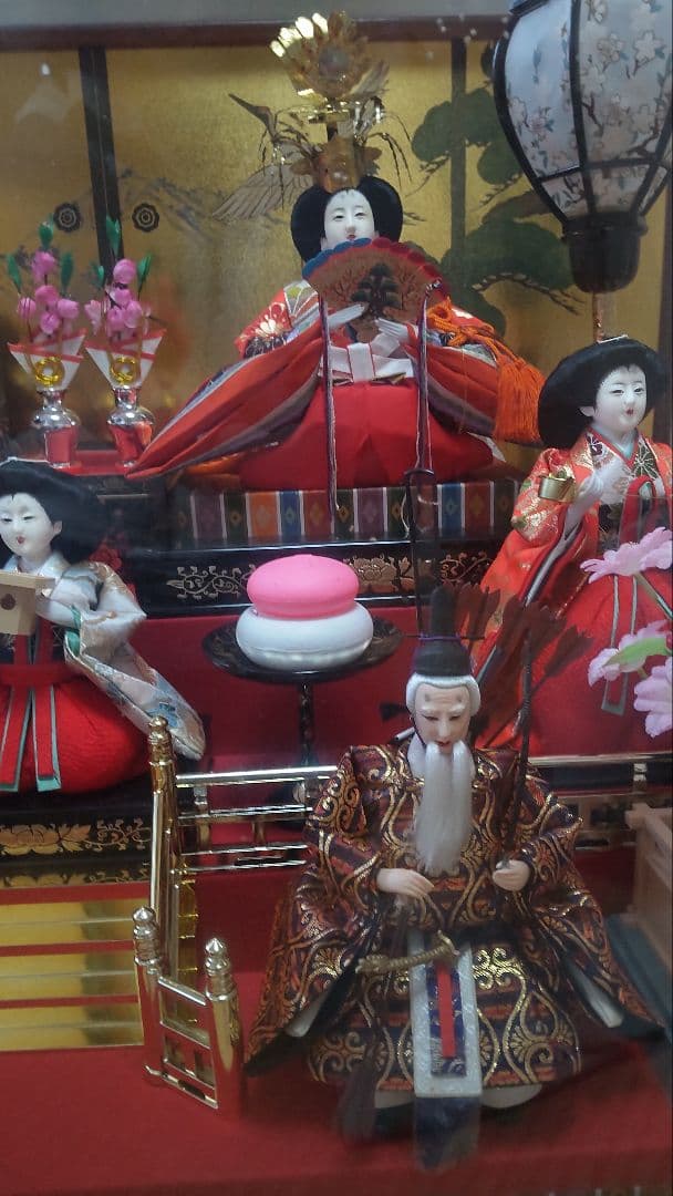 雛人形 三段飾り 七人飾り ガラスケース入