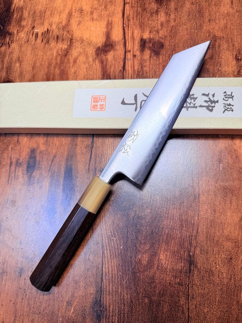 助松　文化　青紙スーパー鋼　包丁　紫檀白水牛八角柄