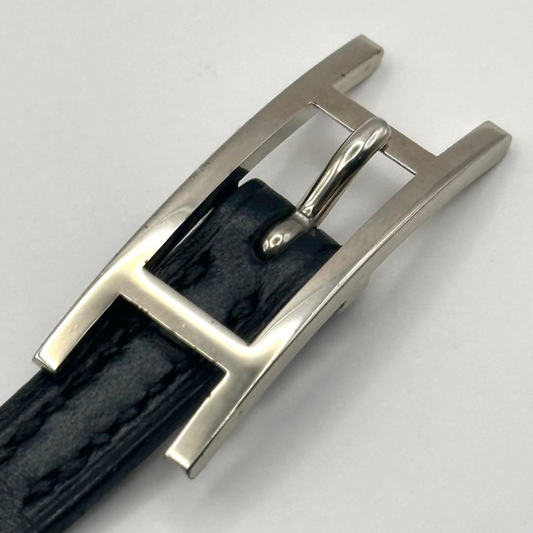 HERMES エルメス アピ3 レザー ブレスレット ブラック
