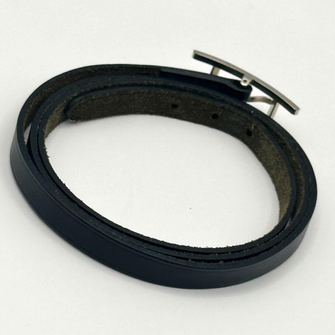 HERMES エルメス アピ3 レザー ブレスレット ブラック