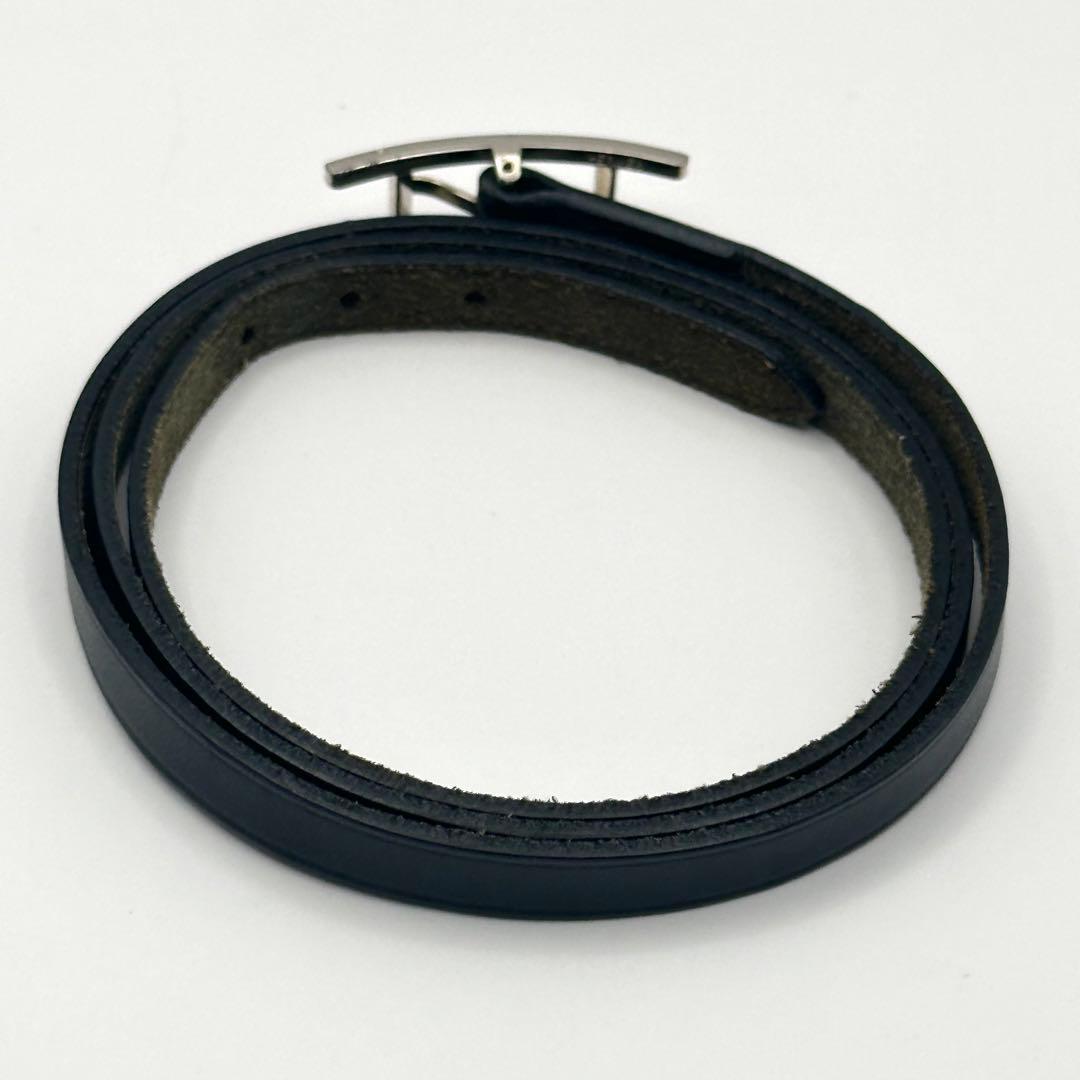 HERMES エルメス アピ3 レザー ブレスレット ブラック