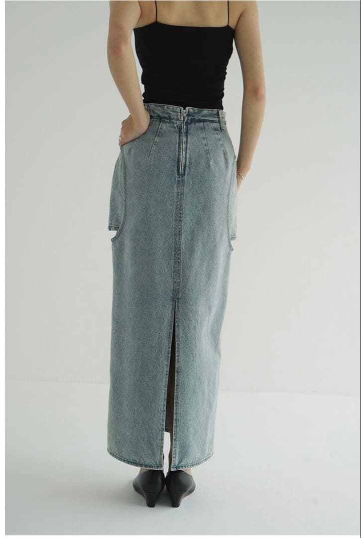 ★CLANE★CIRCLE CUT LAYERED DENIM SKIRT
