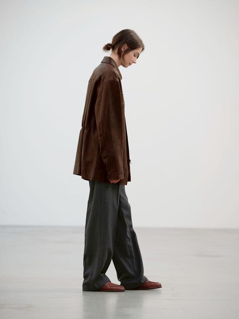 ジャケット・アウター AURALEE / LAMB LEATHER LONG ZIP BLOUSON