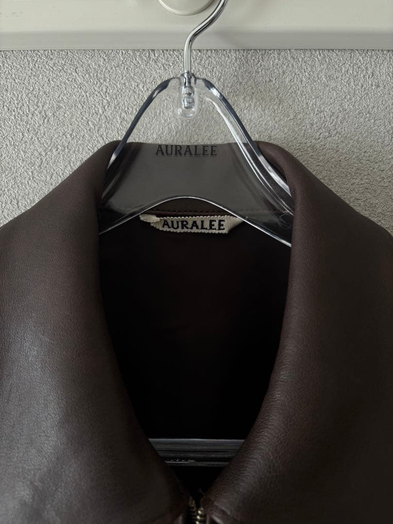ジャケット・アウター AURALEE / LAMB LEATHER LONG ZIP BLOUSON
