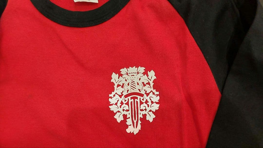 オールドクロム★CHROME HEARTS★赤黒★ベースボールロンT★サイズL