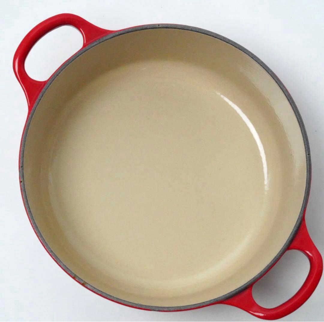 【美品】LE CREUSET　ココット ジャポネーズ　チェリーレッド　18cm