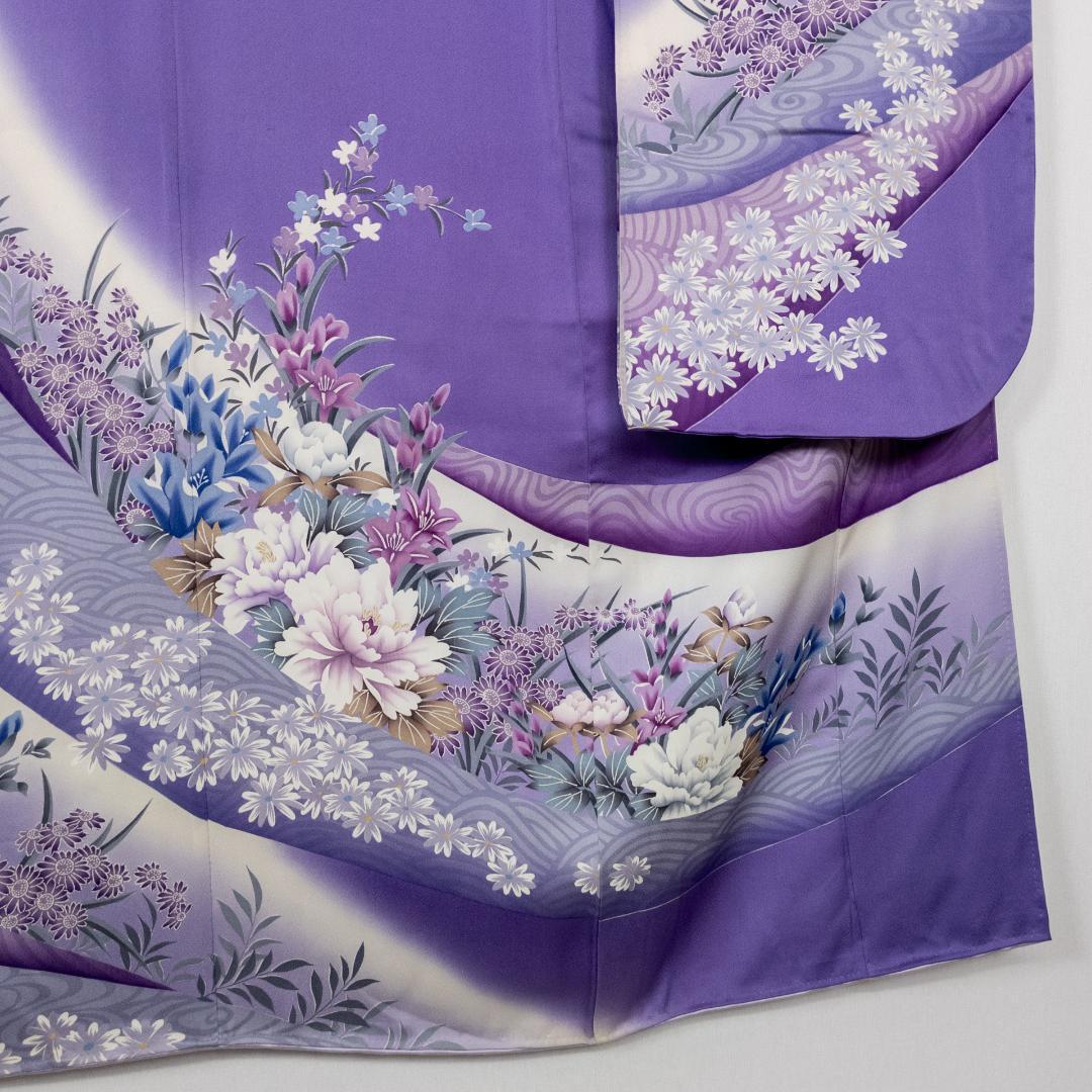 CCCH! R7SK1310 振袖+帯 2点セット 華やか 花 鶴 六通柄