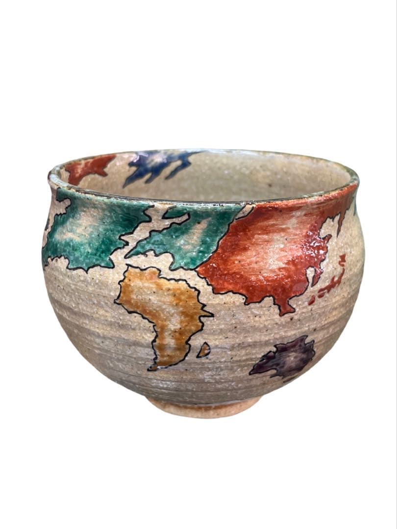 茶碗　五大陸世界平和絵　抹茶碗　抹茶茶碗　茶道具
