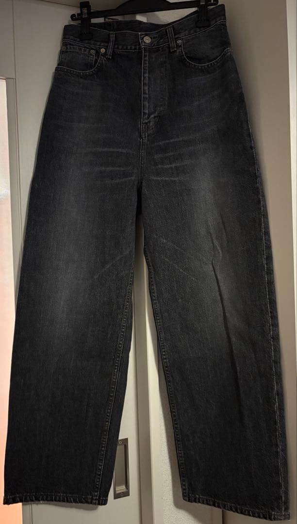 【ok.soon】original wide denim black