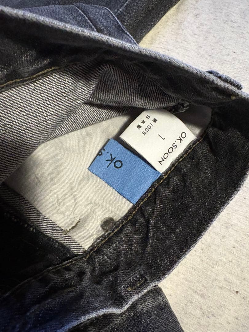 【ok.soon】original wide denim black