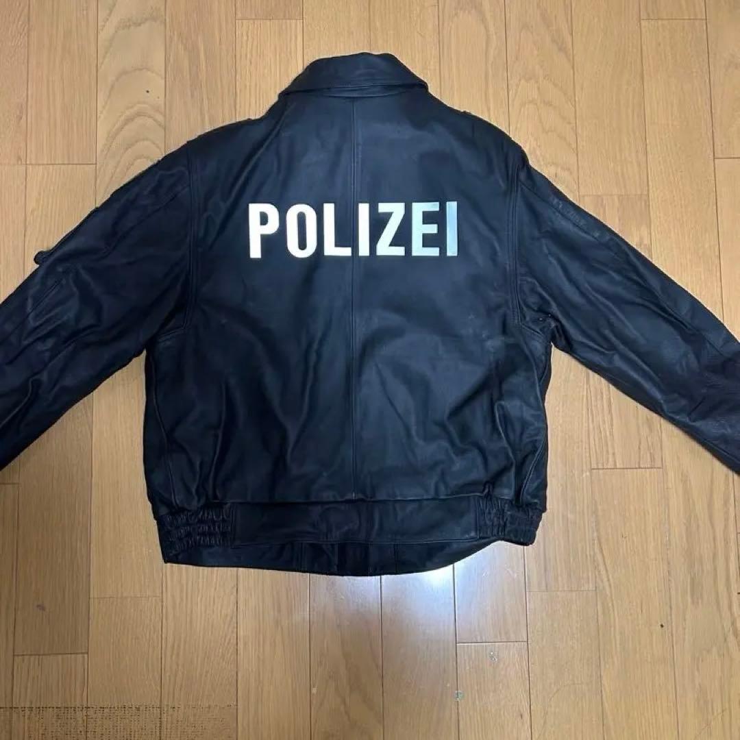 ドイツ軍 警察 ポリスマン レザージャケット ブラック polizei
