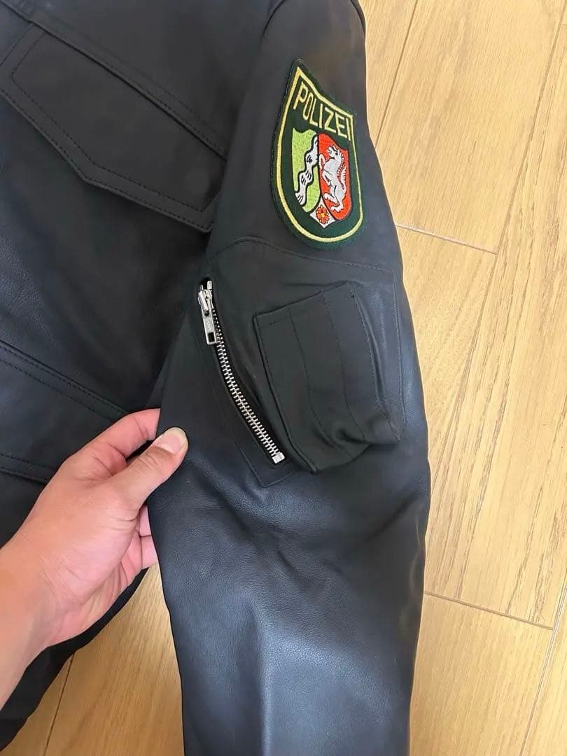 ドイツ軍 警察 ポリスマン レザージャケット ブラック polizei