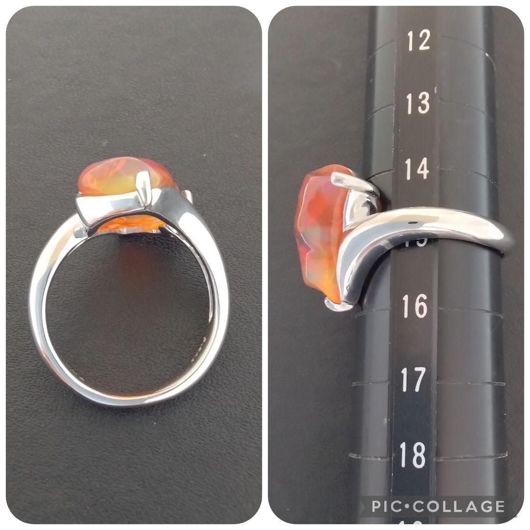 Pt900✨ファイアオパール4.89ct✨オシャレなリング✨宝石鑑別書付き✨✨✨