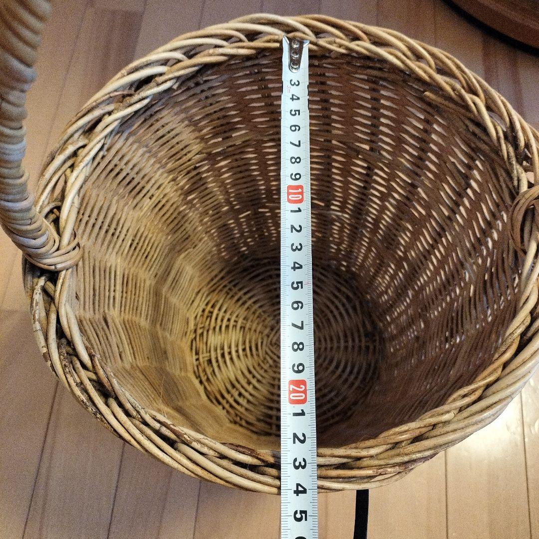 紅籐 ✾ ラタン　持ち手付き　かご　アンティーク　アラログ