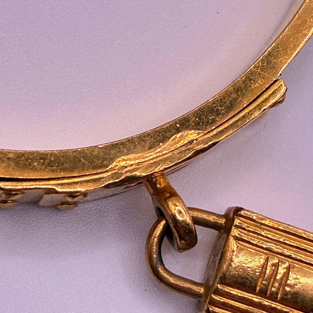 エルメス ケリー バングル ブレスレット カデナ 南京錠 ゴールド グリーン 緑