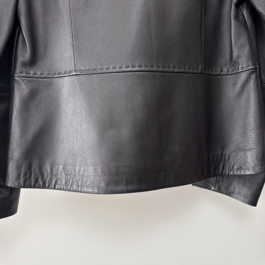 Courreges クレージュ 黒 レザージャケット 羊革