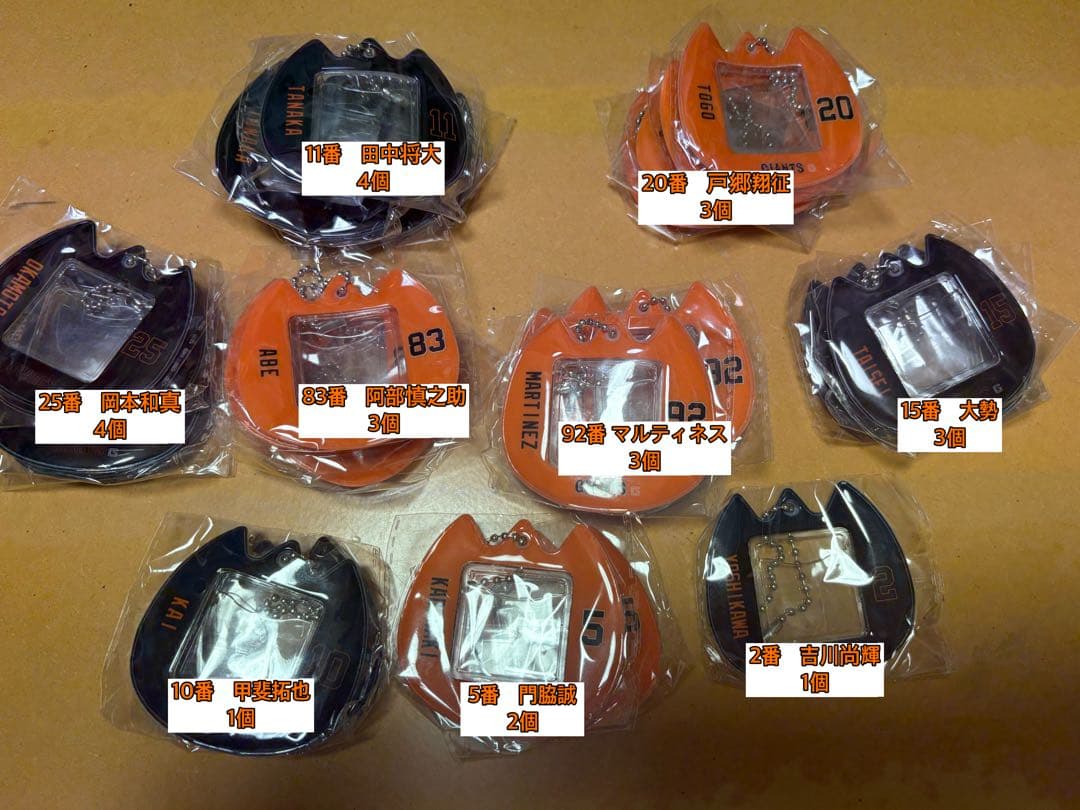 【バラ売り用】ジャイアンツ　おなまえキーホルダー　各種