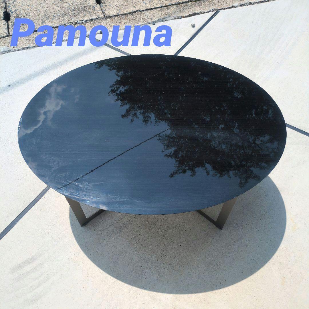 Pamouna (パモウナ) リビングテーブル ブラック×シルバー TUシリーズ