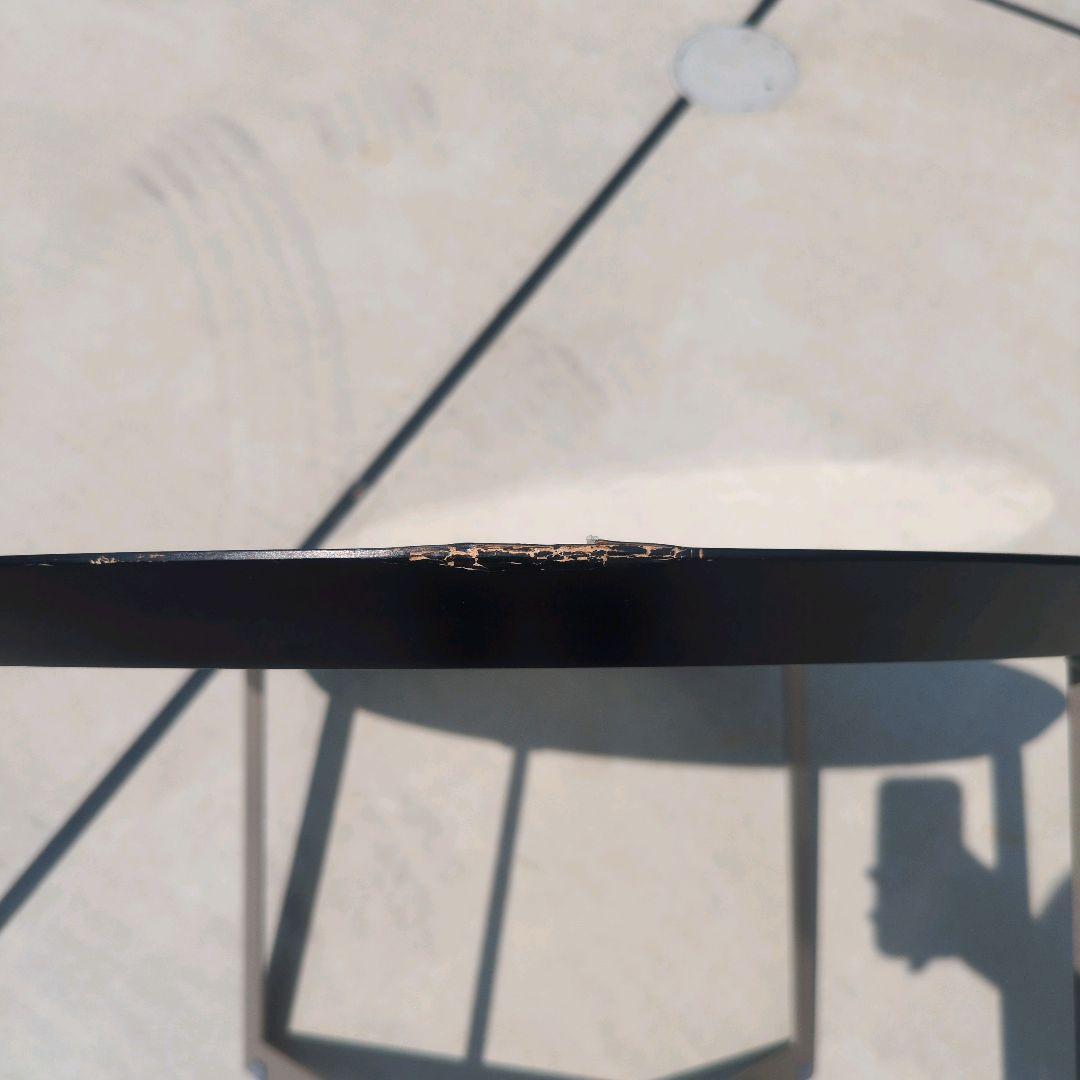 Pamouna (パモウナ) リビングテーブル ブラック×シルバー TUシリーズ