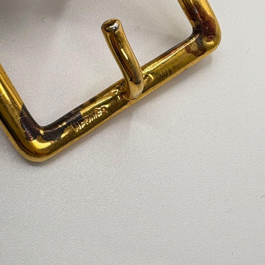 HERMESレザーベルト ゴールドバックル ブラウン フランス製