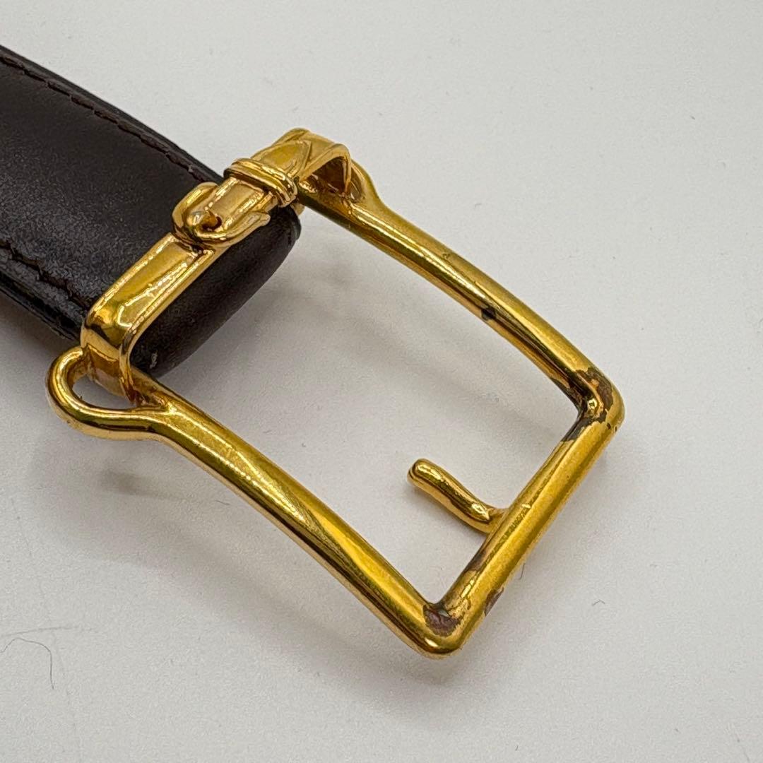 HERMESレザーベルト ゴールドバックル ブラウン フランス製