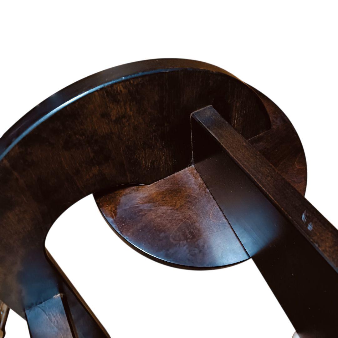 木製　民芸家具　座椅子　星野民藝タイプ　円形背もたれ　ダークブラウン