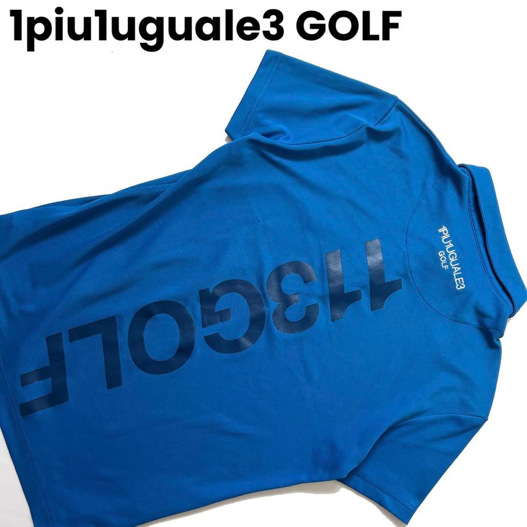 1piu1uguale3 GOLF ポロシャツ　メンズ　半袖　ロゴ　青　3 S