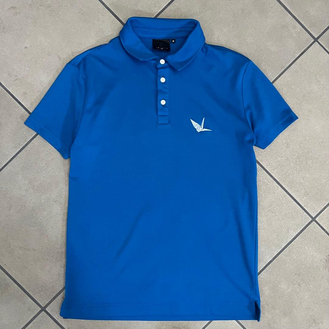 1piu1uguale3 GOLF ポロシャツ　メンズ　半袖　ロゴ　青　3 S