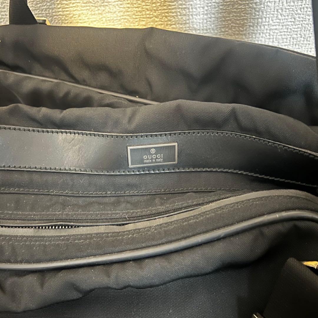 GUCCI グッチ レザーコンビ2WAYナイロンボストンバッグ