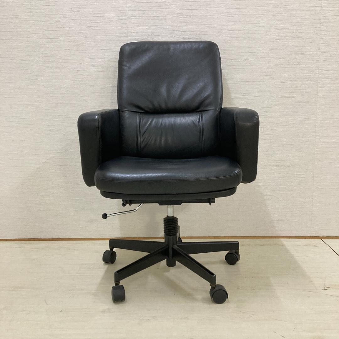 【カリモク】革製　オフィスチェア　デスクチェア A